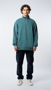 AMAZON GREEN REEF HALF ZIP CREW