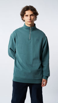 AMAZON GREEN REEF HALF ZIP CREW