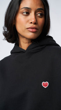 HOODIE MUJER HEART NEGRA