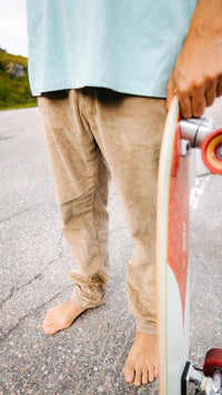 BROWN CORDUROY STRAIGHT PANTS