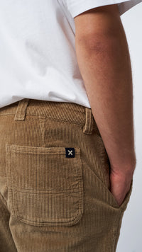 BROWN CORDUROY STRAIGHT PANTS