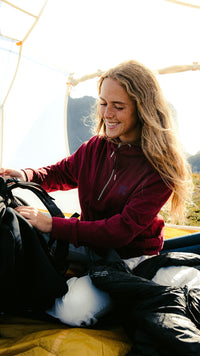 HALF ZIP HOODIE REEF BURGUNDY