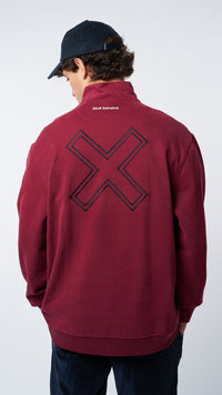 BURGUNDY REEF HALF ZIP CREW