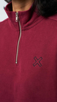 BURGUNDY REEF HALF ZIP CREW