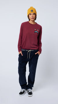 BURGUNDY CLASSIC LS TEE