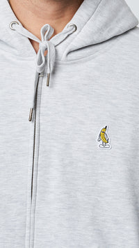 FULL ZIP HOODIE BANANA LIGHT GREY MELANGE