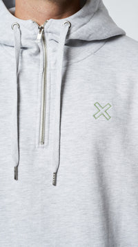 HALF ZIP HOODIE REEF LIGHT GREY MELANGE