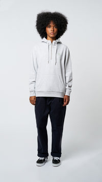 LIGHT GREY MELANGE REEF HALF ZIP HOODIE