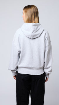 LIGHT GREY MELANGE BANANA FULL ZIP HOODIE