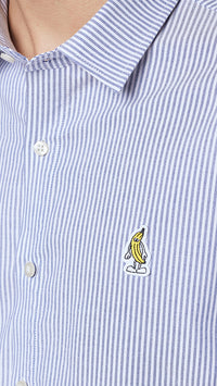 CAMISA BANANA STRIPES AZUL MARINO