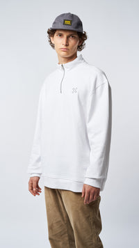 WHITE REEF HALF ZIP CREW